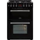 Belling Farmhouse60G 60cm Freestanding Gas Cooker with Full Width Electric Grill - Black - A+/A Rated, Black