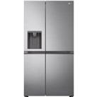 LG NatureFRESH GSLV50PZXL Plumbed Frost Free American Fridge Freezer - Shiny Steel - E Rated, Silver