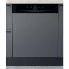 Hotpoint H3BL626BUK Semi Integrated Standard Dishwasher - Black Control Panel with Fixed Door Fixing