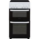 Hotpoint Cloe HD5V92KCW 50cm Electric Cooker with Ceramic Hob - White - A Rated, White