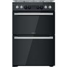 Hotpoint HDM67G8CCB/UK 60cm Freestanding Dual Fuel Cooker - Black - A/A Rated, Black