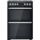 Hotpoint HDM67G9C2CSB/UK 60cm Freestanding Dual Fuel Cooker - Black - A/A Rated, Black