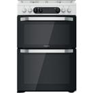 Hotpoint HDM67G9C2CW/UK 60cm Freestanding Dual Fuel Cooker - White - A/A Rated, White