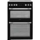 Hotpoint HDM67V9HCB/U 60cm Electric Cooker with Ceramic Hob - Black - A/A Rated, Black
