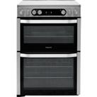 Hotpoint HDM67V9HCX/UK 60cm Electric Cooker with Ceramic Hob - Silver - A/A Rated, Silver