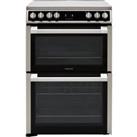 Hotpoint HDT67V9H2CX/UK 60cm Electric Cooker with Ceramic Hob - Silver - A/A Rated, Silver