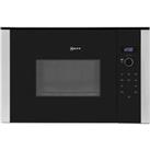 NEFF N50 HLAWD23N0B 38cm High, Built In Small Microwave - Stainless Steel, Stainless Steel