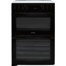 Indesit ID67V9KMB/UK 60cm Electric Cooker with Ceramic Hob - Black - A/A Rated, Black