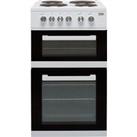 Beko KD531AW 50cm Electric Cooker with Solid Plate Hob - White - A Rated, White