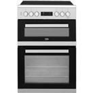 Beko KDC653S 60cm Electric Cooker with Ceramic Hob - Silver - A/A Rated, Silver