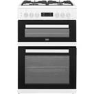 Beko KDDF653W 60cm Freestanding Dual Fuel Cooker - White - A/A Rated, White