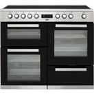 Beko KDVC100X 100cm Electric Range Cooker with Ceramic Hob - Stainless Steel - A/A Rated, Stainless Steel