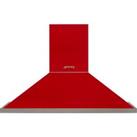 Smeg Portofino KPF12RD 120 cm Chimney Cooker Hood - Red, Red