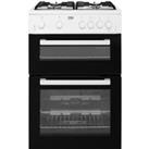 Beko KTG611W 60cm Freestanding Gas Cooker with Full Width Gas Grill - White - A+ Rated, White