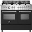 Bertazzoni Master Series MAS106L2ENEC Dual Fuel Range Cooker - Nero - A/A Rated, Black