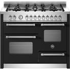 Bertazzoni Master Series MAS116L3ENEC Dual Fuel Range Cooker - Nero - A/A Rated, Black