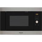 Hotpoint MF25GIXH 39cm tall, 59cm wide, Built In Compact Microwave - Stainless Steel Effect, Stainless Steel