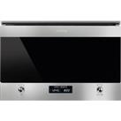 Smeg Classic MP322X1 39cm tall, 60cm wide, Built In Compact Microwave - Silver Glass, Silver