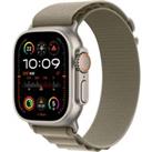 Apple Watch Ultra 2, 49mm, Titanium Case, GPS + Cellular [2023] - Olive Alpine Loop - Medium, Green