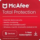 McAfee Total Protection Digital Download for 5 Devices - Annual Renewable Subscription, 1 Year Inclu