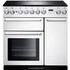 Rangemaster Nexus NEX90EIWH/C 90cm Electric Range Cooker with Induction Hob - White / Chrome - A/A Rated, White