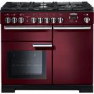 Rangemaster Professional Deluxe PDL100DFFCY/C 100cm Dual Fuel Range Cooker - Cranberry - A/A Rated, Red