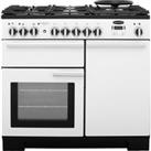 Rangemaster Professional Deluxe PDL100DFFWH/C 100cm Dual Fuel Range Cooker - White - A/A Rated, White