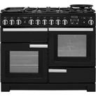 Rangemaster Professional Deluxe PDL110DFFGB/C 110cm Dual Fuel Range Cooker - Black - A/A Rated, Blac