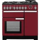 Rangemaster Professional Deluxe PDL90DFFCY/C 90cm Dual Fuel Range Cooker - Cranberry - A/A Rated, Re