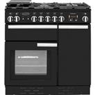 Rangemaster Professional Plus PROP90DFFGB/C 90cm Dual Fuel Range Cooker - Black / Chrome - A/A Rated