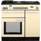 Rangemaster Professional Plus PROP90NGFCR/C 90cm Gas Range Cooker with Electric Fan Oven - Cream - A+/A Rated, Cream