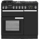 Rangemaster Professional Plus PROP90NGFGB/C 90cm Gas Range Cooker with Electric Fan Oven - Black - A
