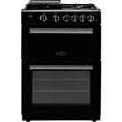 Rangemaster Professional Plus 60 PROPL60NGFBL/C Freestanding Gas Cooker with Full Width Electric Grill - Black / Chrome - A+/A Rated, Black