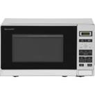 Sharp R220SLM 26cm tall, 44cm wide, Freestanding Compact Microwave - Silver, Silver