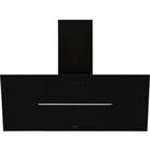Elica SHY-BLK-90 90 cm Angled Chimney Cooker Hood - Black Glass - For Ducted/Recirculating Ventilati