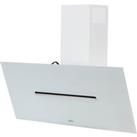 Elica SHY-WH-90 90 cm Angled Chimney Cooker Hood - White Glass - For Ducted/Recirculating Ventilation, White