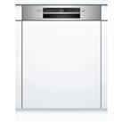 Bosch SMI2ITS33G Wifi Connected Semi Integrated Standard Dishwasher - Stainless Steel Control Panel with Fixed Door Fixing Kit - E Rated, Stainless Steel