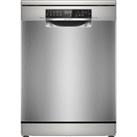 Bosch Series 6 SMS6TCI01G Wifi Connected Standard Dishwasher - Silver Inox - A Rated, Silver Inox