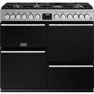 Stoves Precision Deluxe ST DX PREC D1000DF SS 100cm Dual Fuel Range Cooker - Black / Stainless Steel