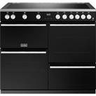 Stoves Precision Deluxe ST DX PREC D1000Ei RTY BK 100cm Electric Range Cooker with Induction Hob - Black - A Rated, Black