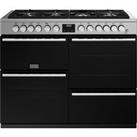 Stoves Precision Deluxe ST DX PREC D1100DF SS 110cm Dual Fuel Range Cooker - Black / Stainless Steel