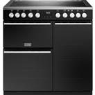 Stoves Precision Deluxe ST DX PREC D900Ei RTY BK 90cm Electric Range Cooker with Induction Hob - Black - A Rated, Black