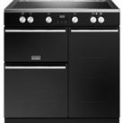 Stoves Precision Deluxe ST DX PREC D900Ei TCH BK 90cm Electric Range Cooker with Induction Hob - Black - A Rated, Black