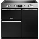 Stoves Precision Deluxe ST DX PREC D900Ei TCH SS 90cm Electric Range Cooker with Induction Hob - Bla