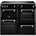 Stoves Richmond Deluxe ST DX RICH D1000Ei TCH BK 100cm Electric Range Cooker with Induction Hob - Black - A Rated, Black