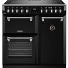 Stoves Richmond Deluxe ST DX RICH D900Ei RTY BK 90cm Electric Range Cooker with Induction Hob - Black - A Rated, Black
