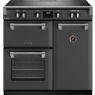 Stoves Richmond Deluxe ST DX RICH D900Ei TCH AGR 90cm Electric Range Cooker with Induction Hob - Anthracite - A/A Rated, Black