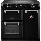 Stoves Richmond Deluxe ST DX RICH D900Ei TCH BK 90cm Electric Range Cooker with Induction Hob - Black - A Rated, Black