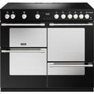 Stoves Sterling Deluxe ST DX STER D1000Ei RTY BK 100cm Electric Range Cooker with Induction Hob - Black - A/A/A Rated, Black