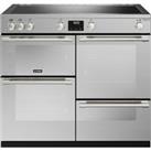 Stoves Sterling Deluxe ST DX STER D1000Ei ZLS SS 100cm Electric Range Cooker with Induction Hob - Stainless Steel - A/A/A Rated, Stainless Steel